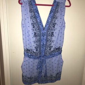 BCBG, NWOT, Blue patterned romper.